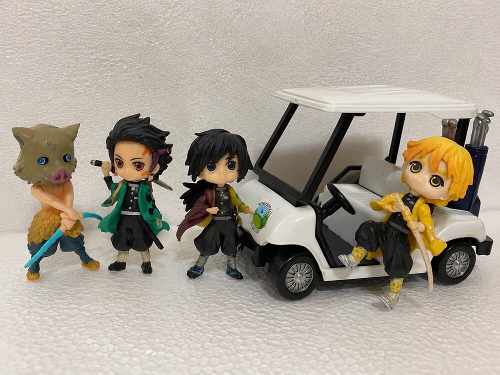 playful arrangement of chibi-style figures Demon Slayer Kimetsu no Yaiba playful